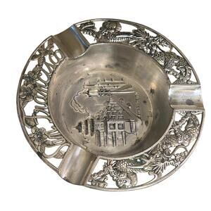 Vintage Metal Ashtray Souvenir San Francisco Chinatown Beautiful Metalwork